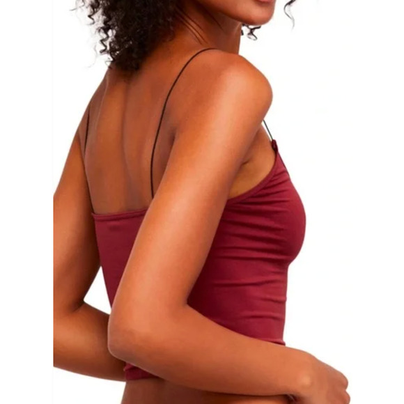 NWT Free People Skinny Strap Brami in Wine M/L - Picture 1 of 5